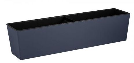 Балконный ящик InGreen London Cube 60 см c дренажной вставкой вулканический серый